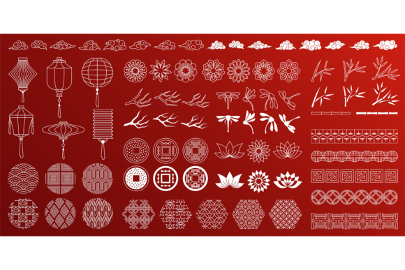 Asian New Year Elements. Decorative Trad: Strategic Design Assets for Cultural Branding
