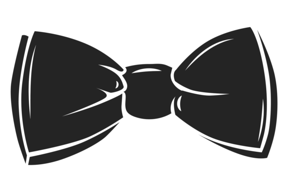 Black Bow Icon. Decorative Ribbon Knot.