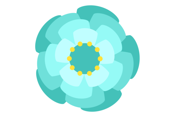 Blue Flower. Decorative Floral Element.