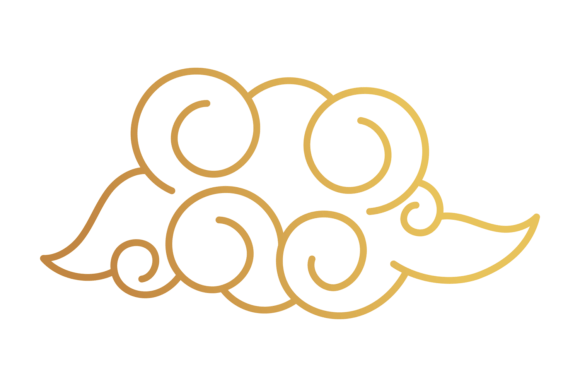 Cloud Pattern Element. Golden Decorative: Elevating Designs with Timeless Elegance