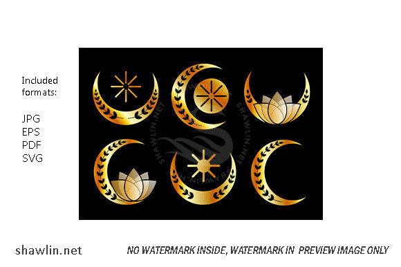 Decorative Crescent Moons Gold