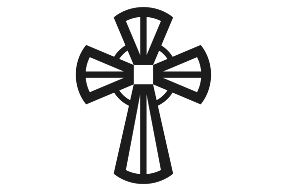 Decorative Cross Icon. Religion Symbol.