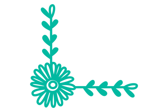 Decorative Floral Ornate Corner. Green F: Elevating Digital and Print Design with Timeless Elegance