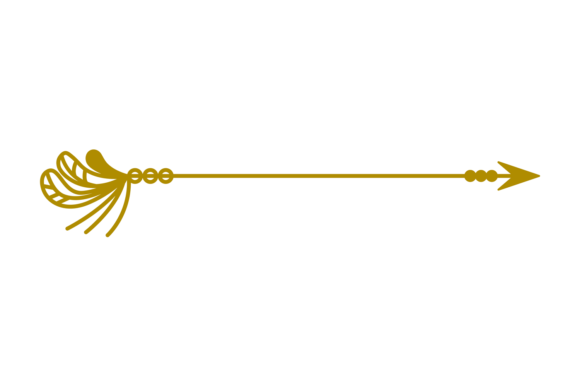 Decorative Hand Drawn Arrow. Golden Divi: Strategic Visual Communication for Modern Design