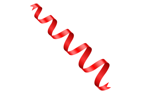 Decorative Red Ribbon: Realistic Silk Ba