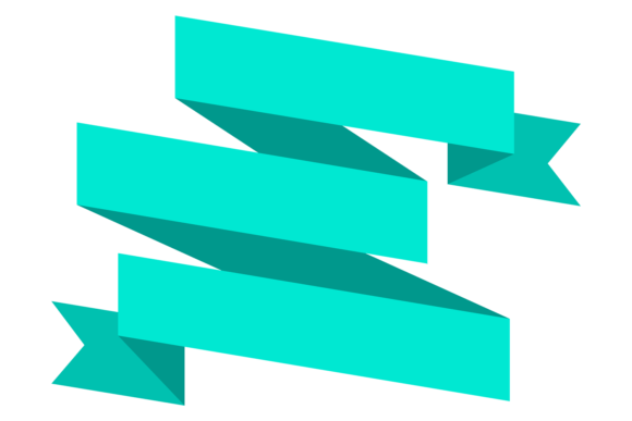 Decorative Ribbon Banner. Green Paper or