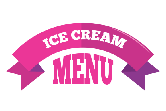 Designing the Perfect Ice Cream Menu Logo: The Impact of Decorative Ribbon Elements