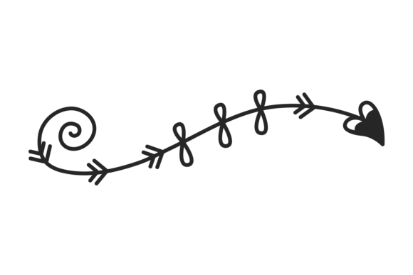 Doodle Arrow. Decorative Text Divider in: Elevating Visual Hierarchy with Retro Vector Art