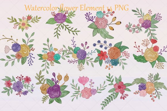 Elevate Your Creative Projects with Decorative Flowers Watercolor Vol.1