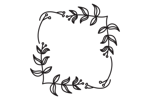 Floral Square Frame. Decorative Vintage