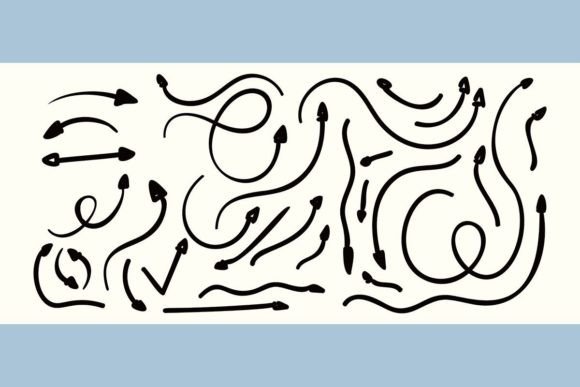 Hand Drawn Decorative Arrow Collection V: Elevating Visual Communication with Organic Precision