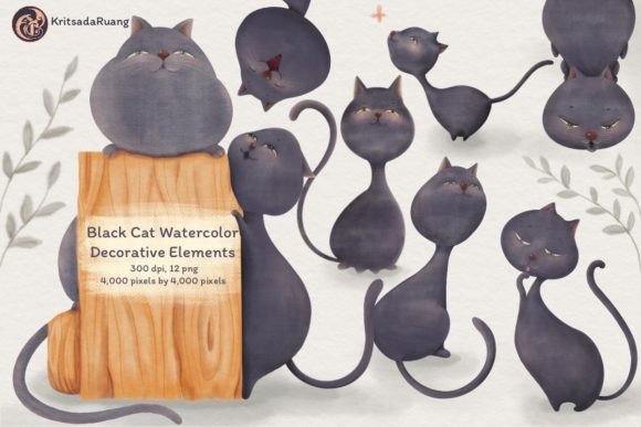 Integrating Black Cat Watercolor Decorative Elements into Modern Creative Workflows