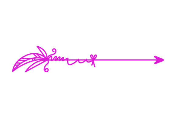 Pink Hand Drawn Arrow. Decorative Text D