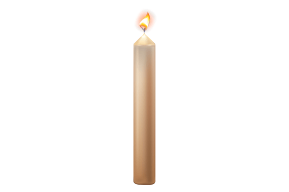 Realistic Wax Candle. Decorative Light F