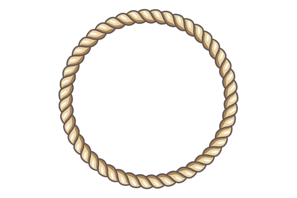 Round Frame. Rope Decorative Border. Jute Thread Circle Isolated on White Background EPS, JPG, SVG, Transparent PNG