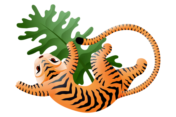 Tiger on Green Leaf: Oriental Decorative Symbolism and Design Applications