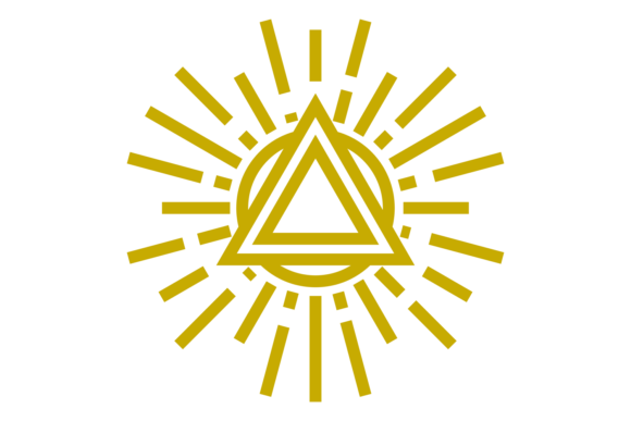 Triangle on Shining Sun. Decorative Symb: A Vintage Symbol for Modern Design Needs