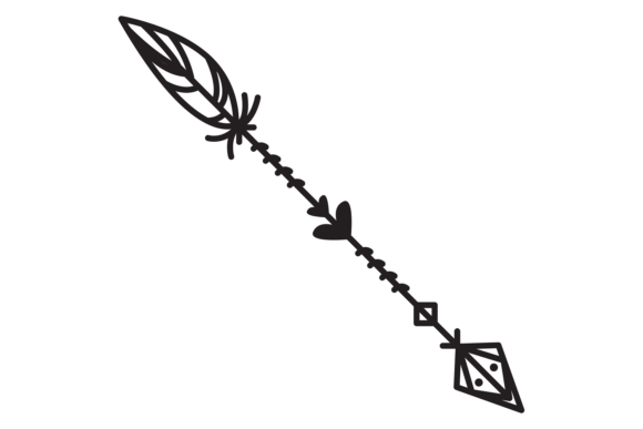 Vintage Arrow. Hand Drawn Decorative Tri